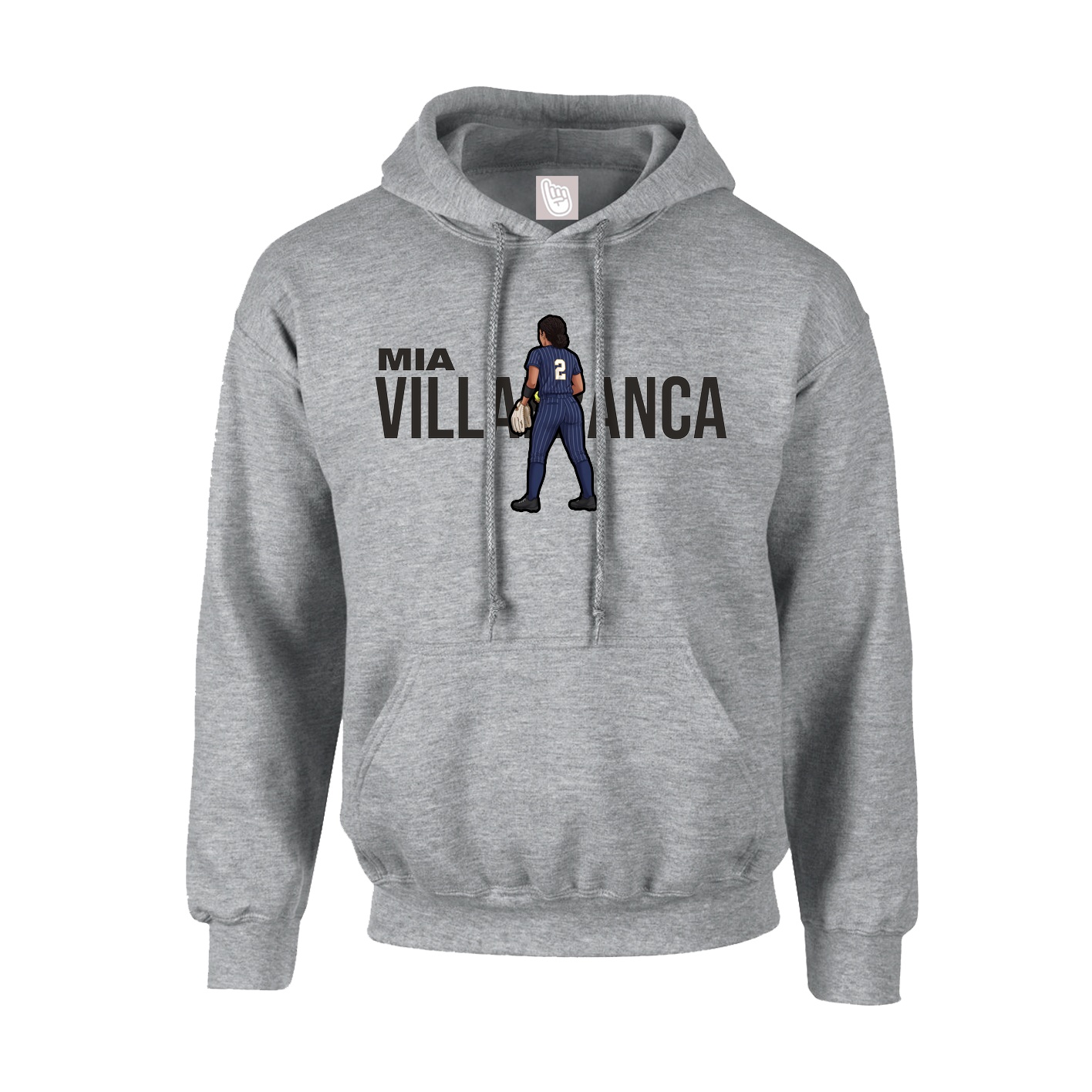Hoodie — Player Name in Grey