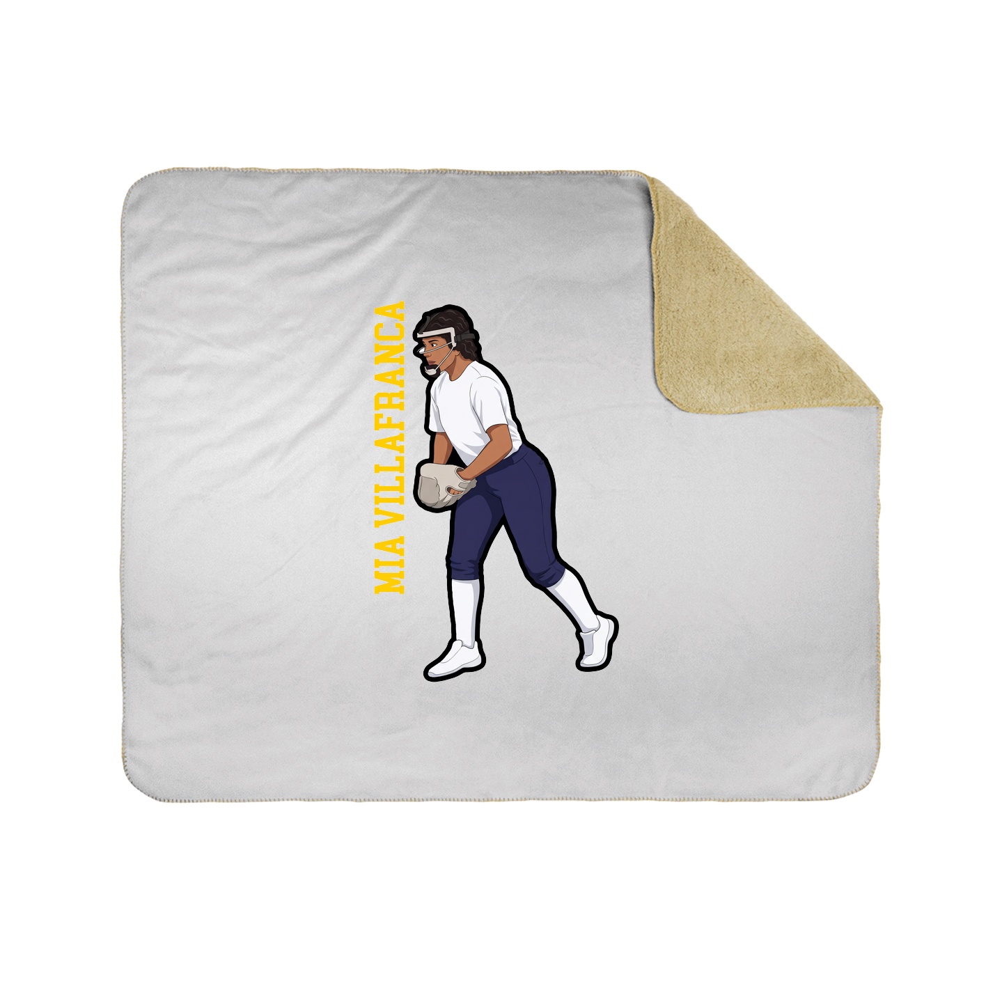 Throw Blanket — Name Vertical in White