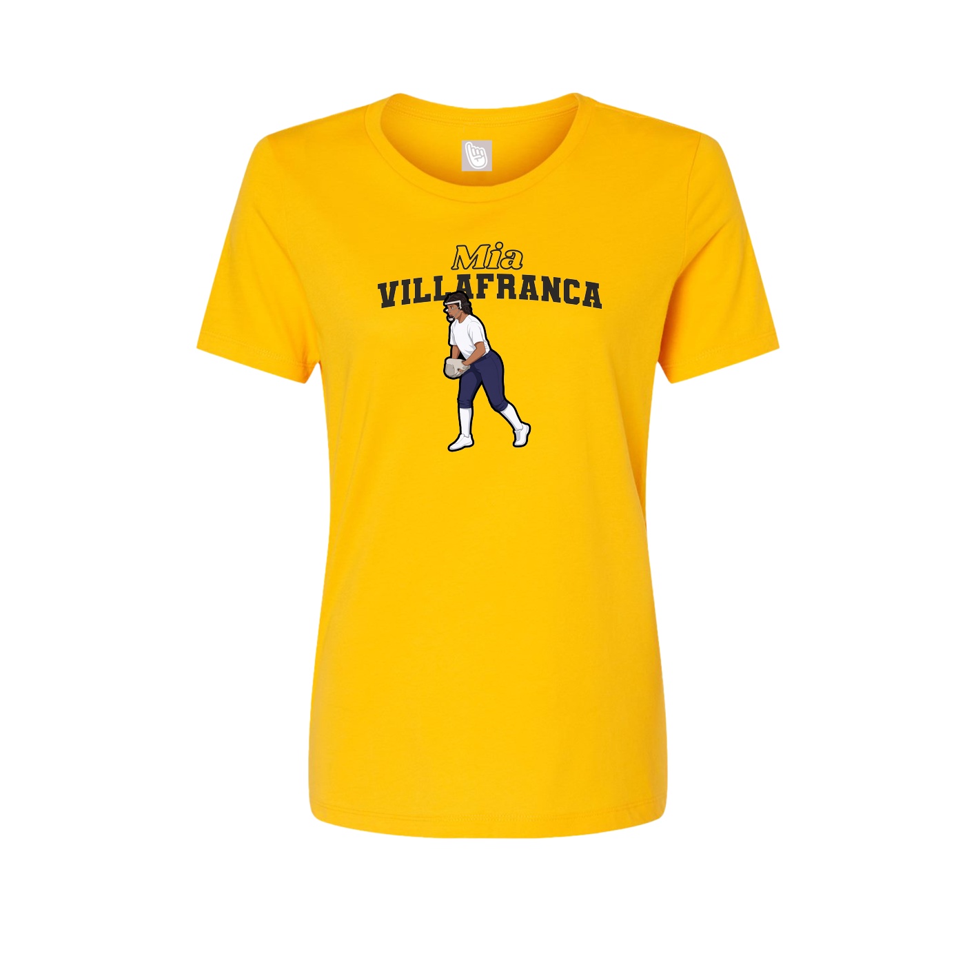 Fitted Women's Tee — Name Arch in Gold