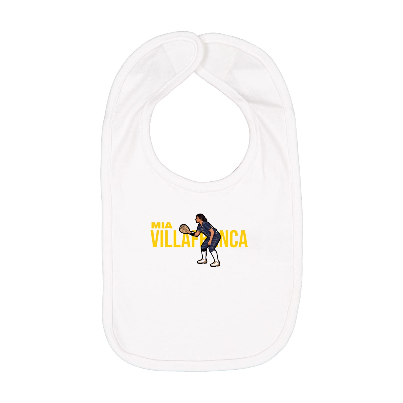 Infant Bib — Player Name in White