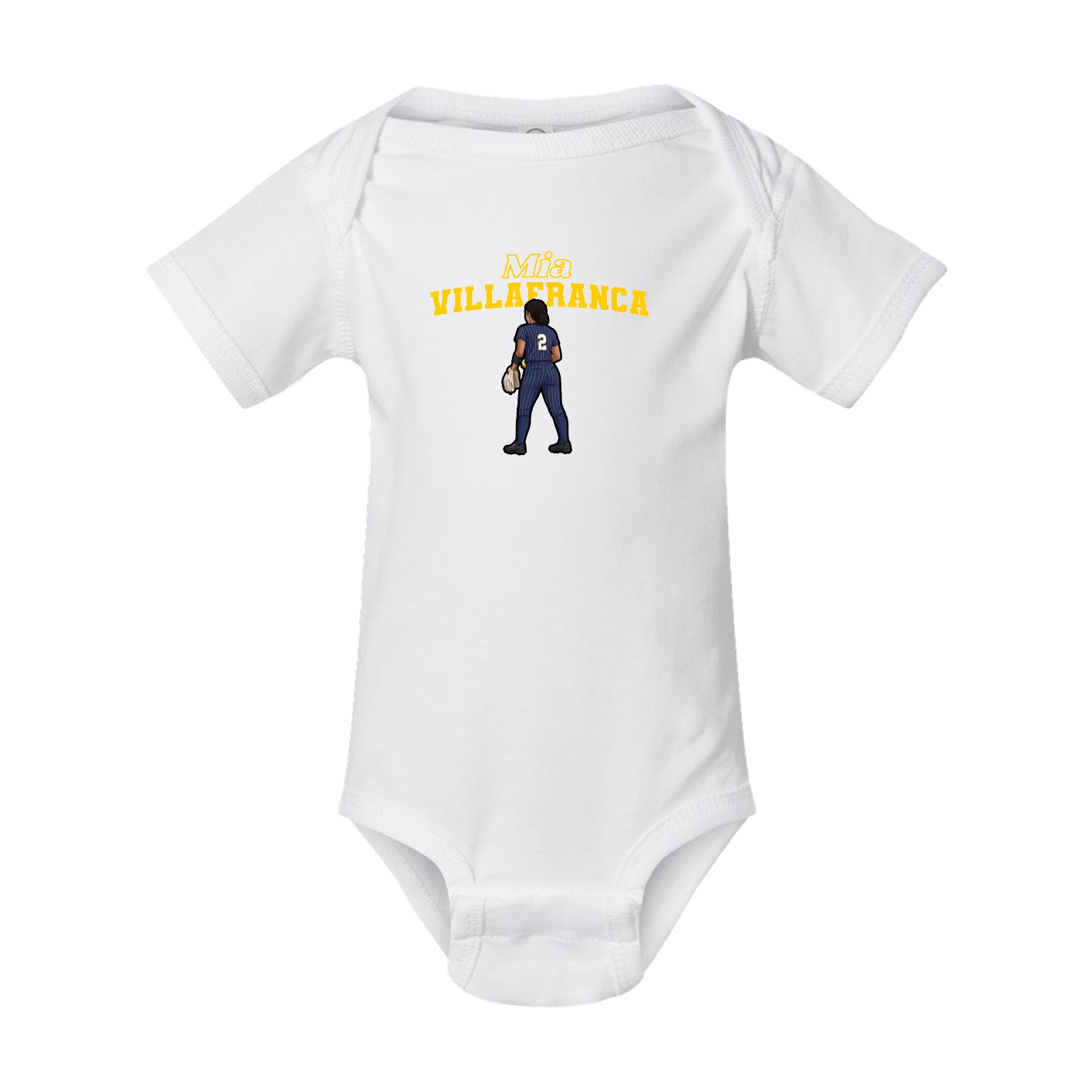 Baby Onesie — Name Arch in White
