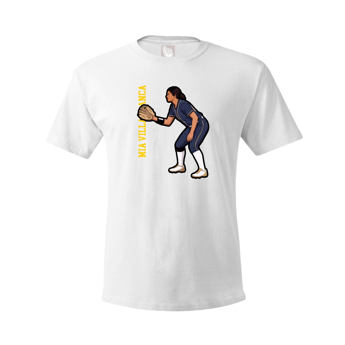 Tee — Name Vertical in White