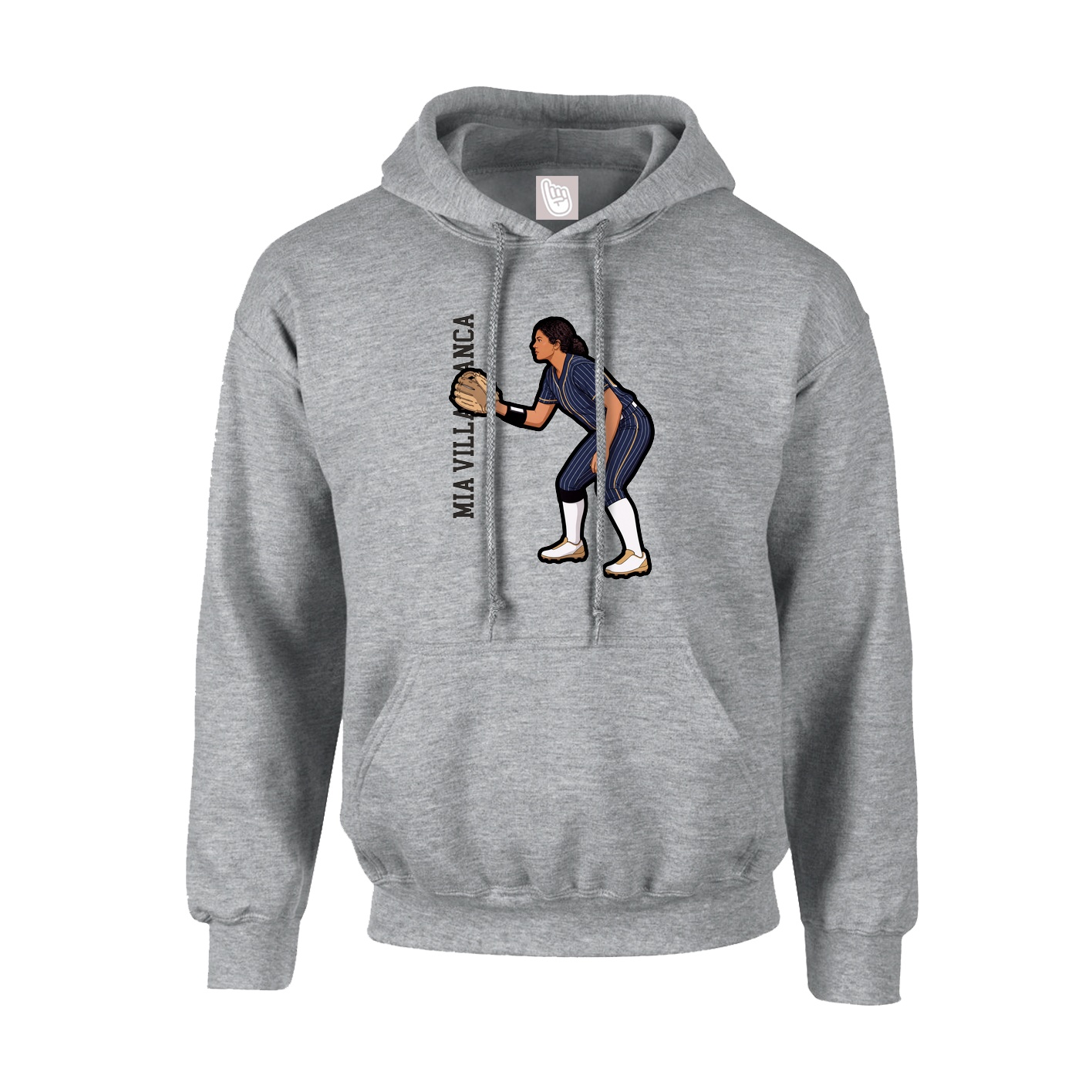 Youth Hoodie — Name Vertical in Grey