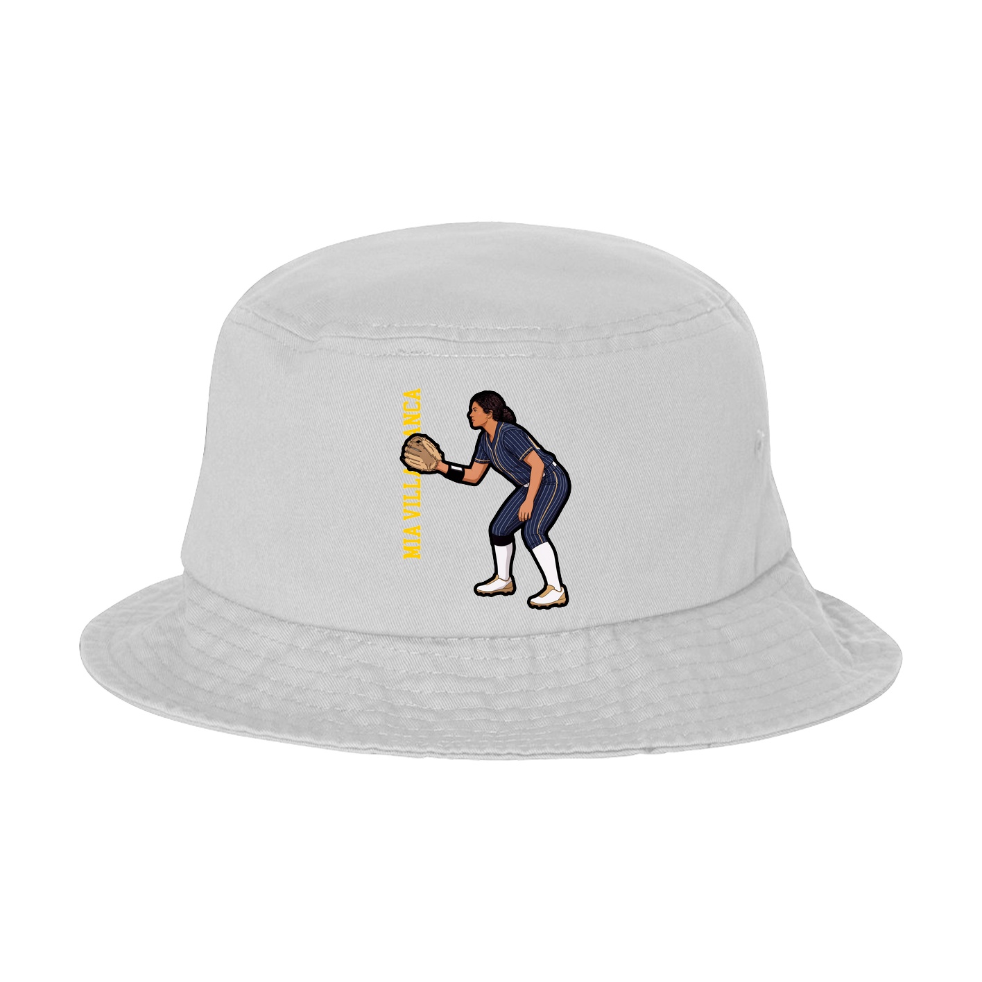 Bucket Cap — Name Vertical in White