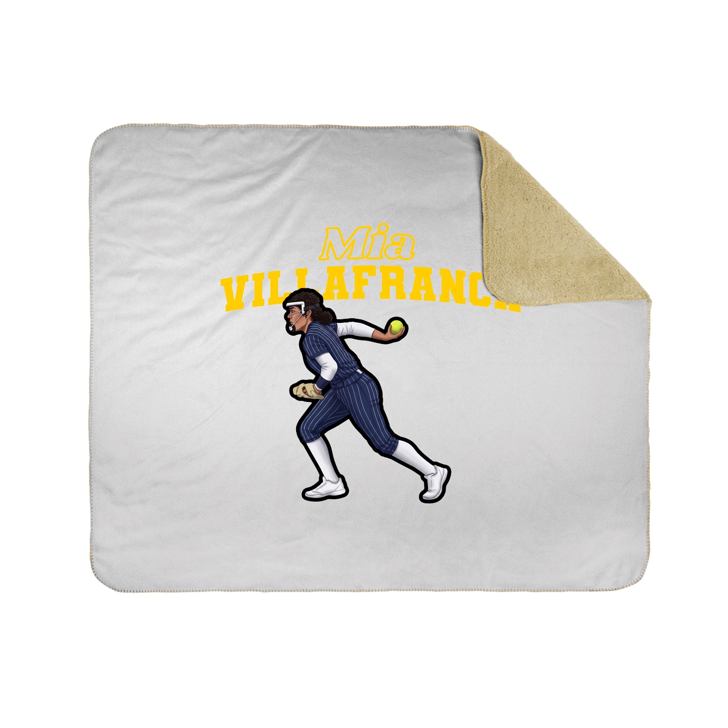 Throw Blanket — Name Arch in White
