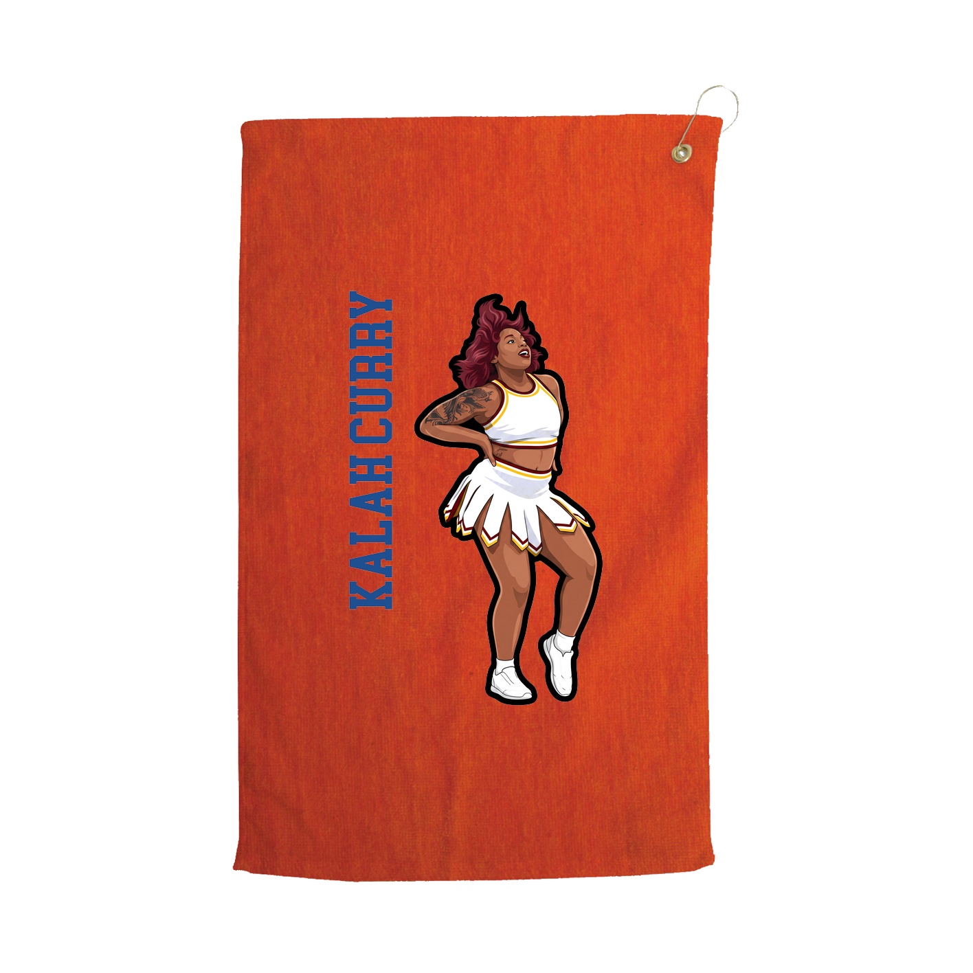 Golf Towel — Name Vertical in Orange