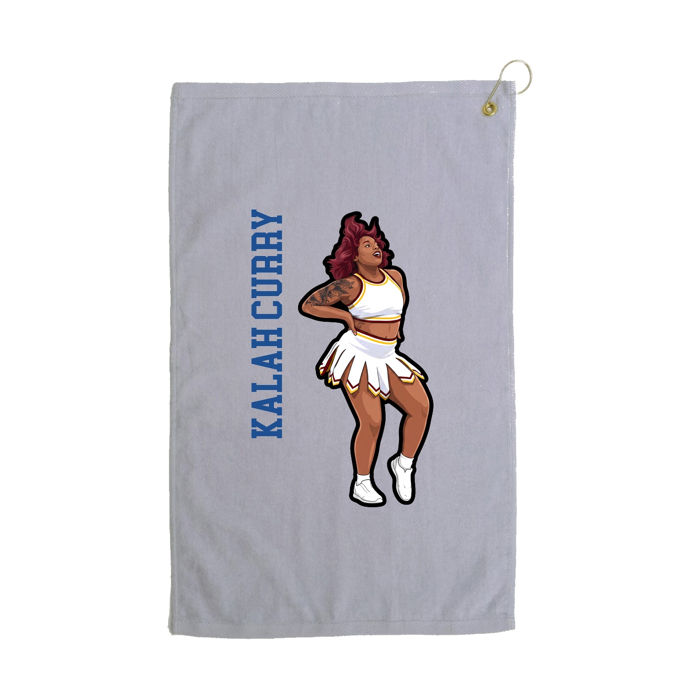 Golf Towel — Name Vertical in Grey