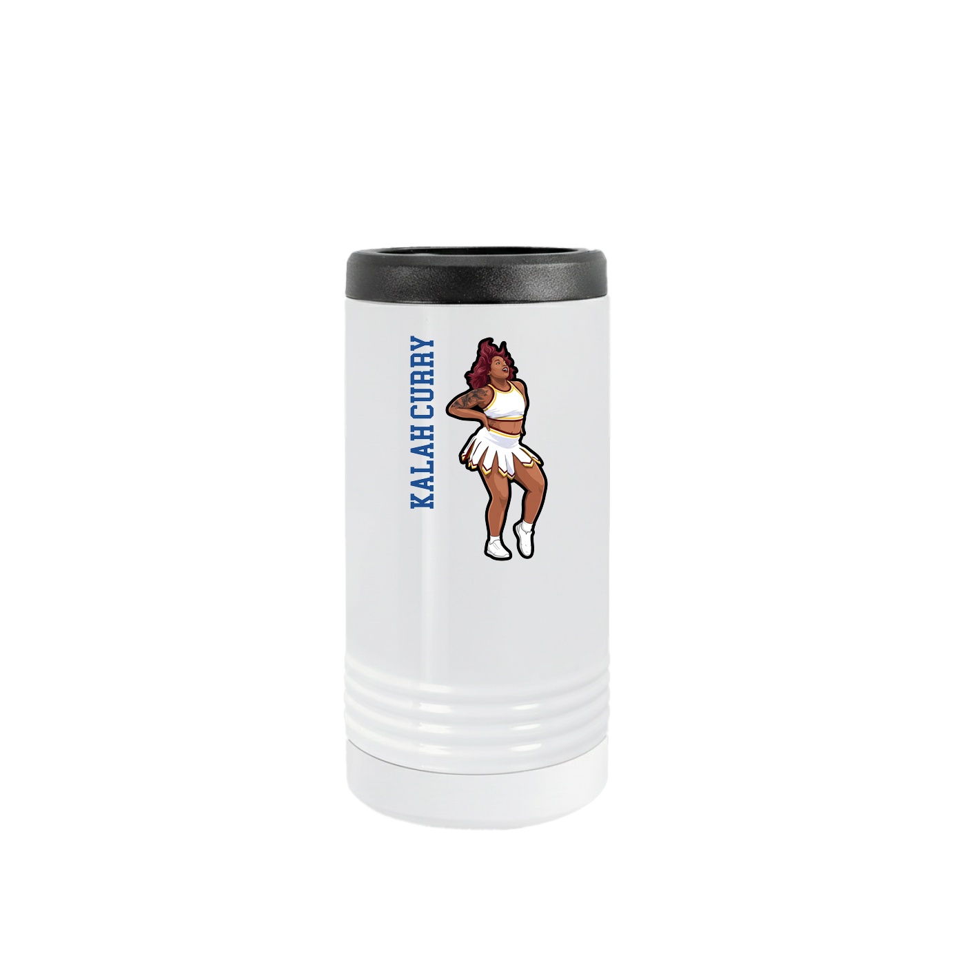 Slim Beverage Holder — Name Vertical in White