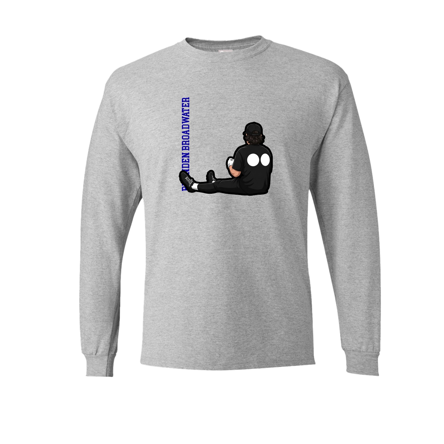 Long Sleeve Tee — Name Vertical in Grey