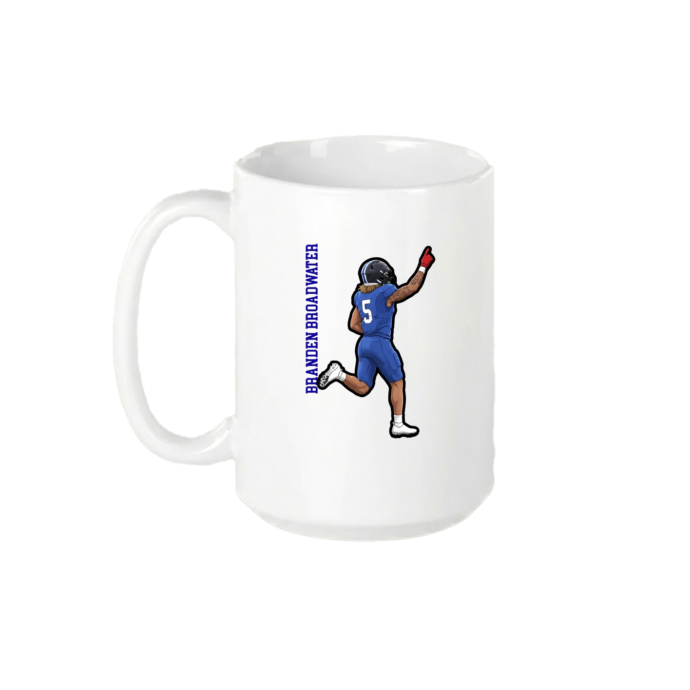 15oz Coffee Mug — Name Vertical in White