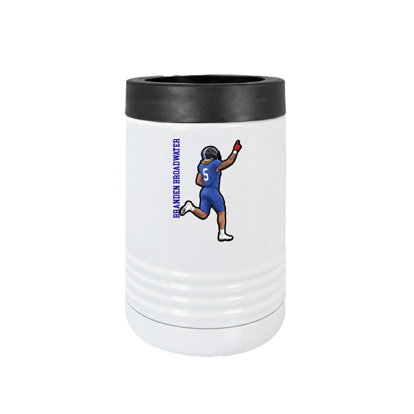 Beverage Holder — Name Vertical in White
