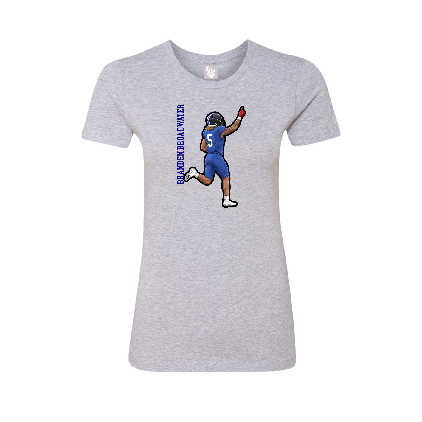 Womens Tee — Name Vertical in Grey