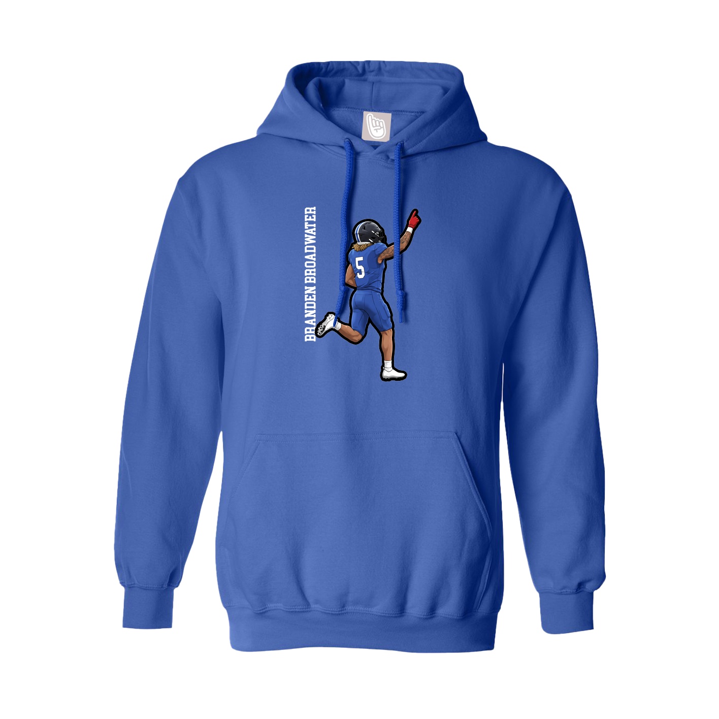 Hoodie — Name Vertical in Royal