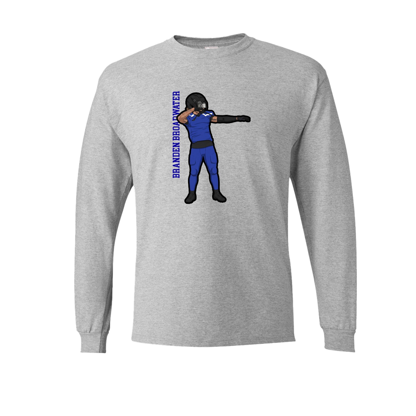 Long Sleeve Tee — Name Vertical in Grey