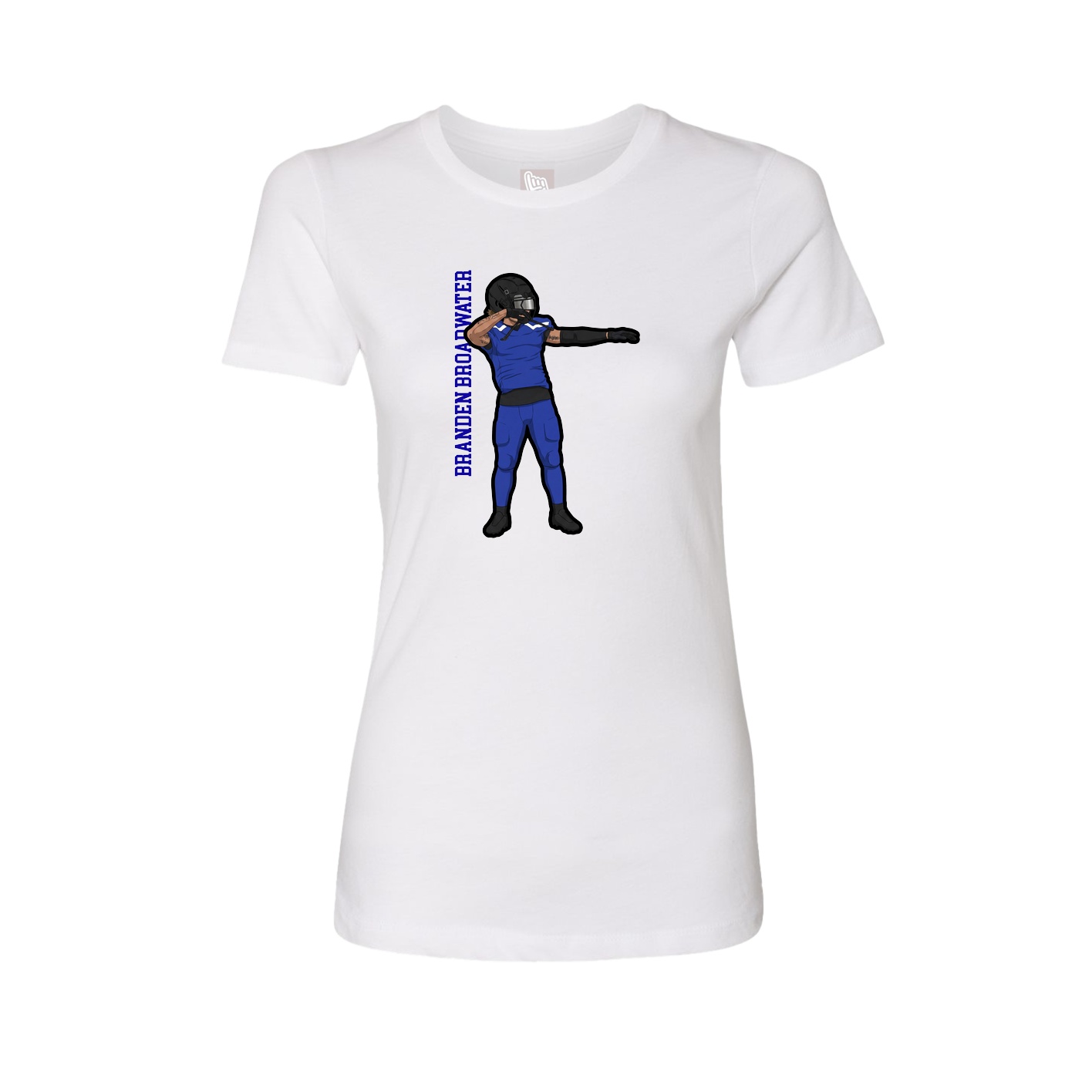 Womens Tee — Name Vertical in White