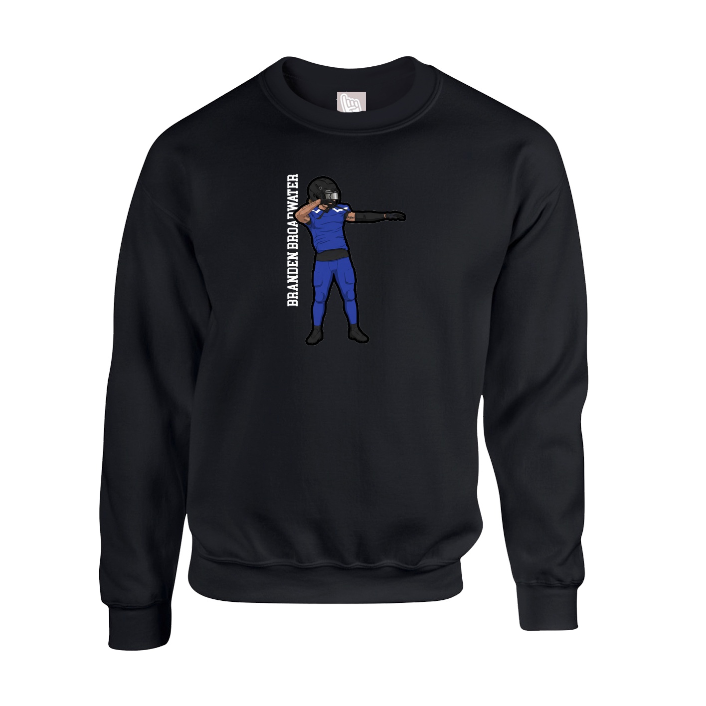Fleece Crew — Name Vertical in Black