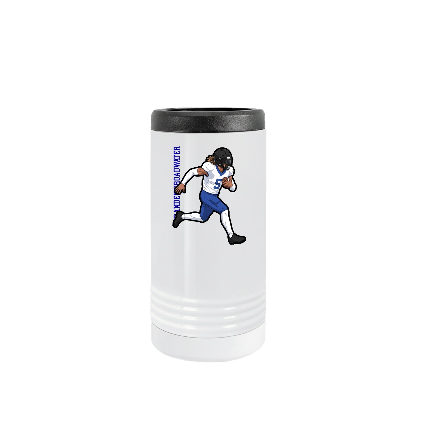 Slim Beverage Holder — Name Vertical in White