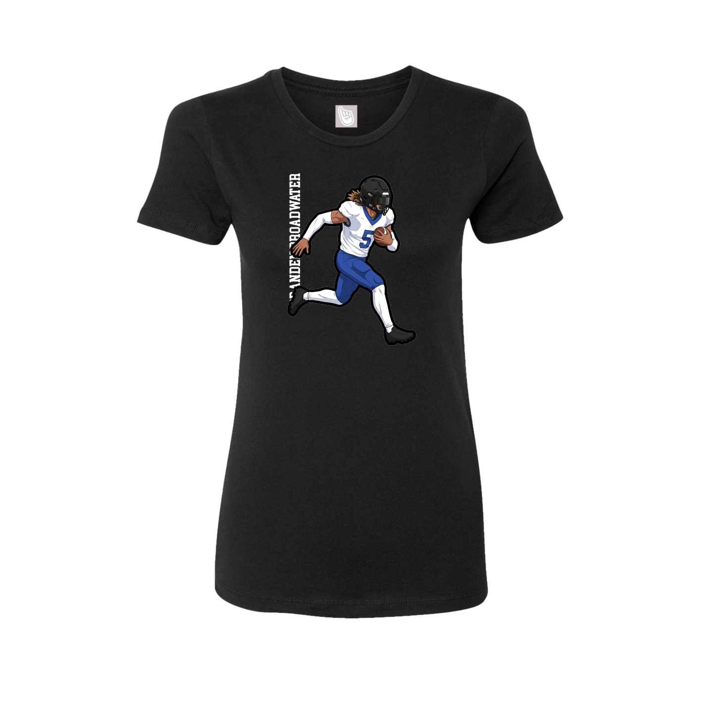 Womens Tee — Name Vertical in Black