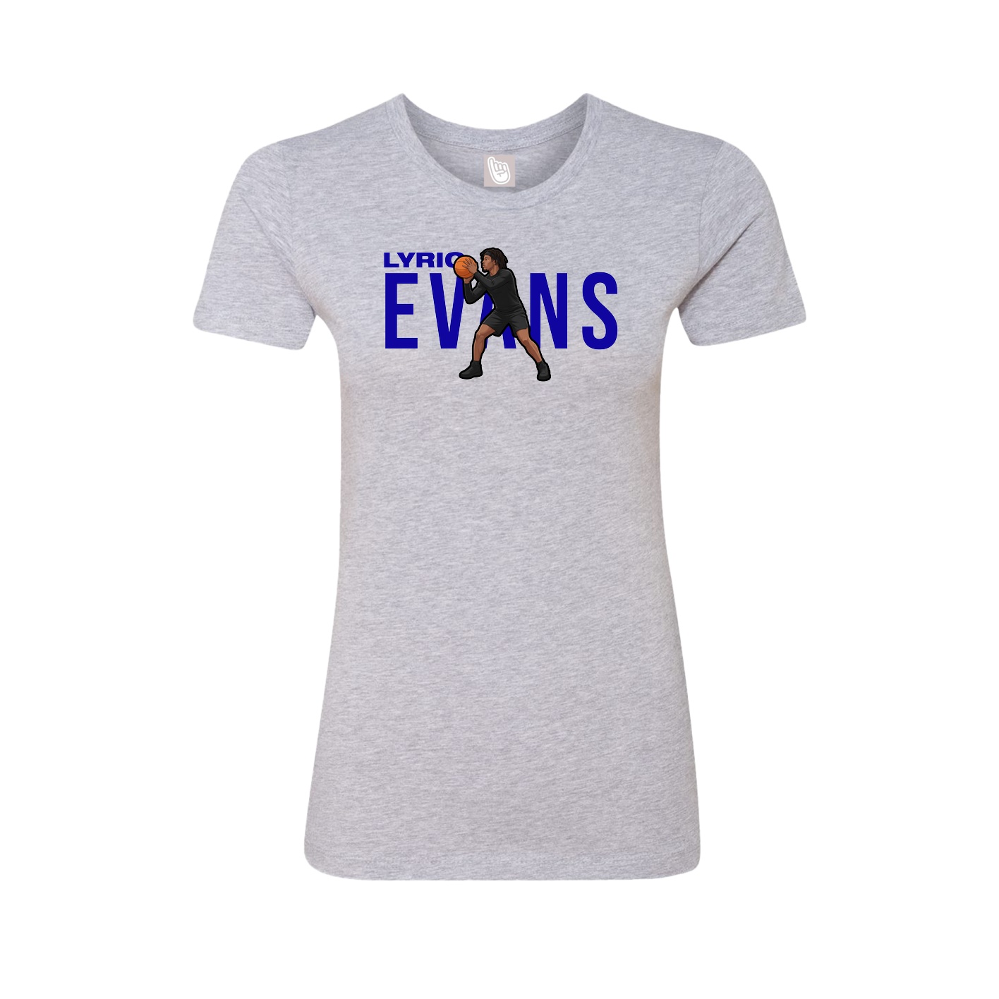 Fitted Women's Tee — Player Name in Grey