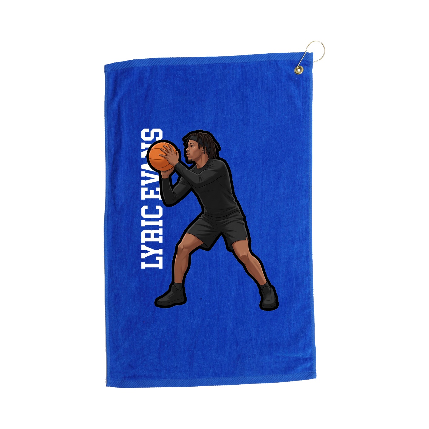 Golf Towel — Name Vertical in Royal