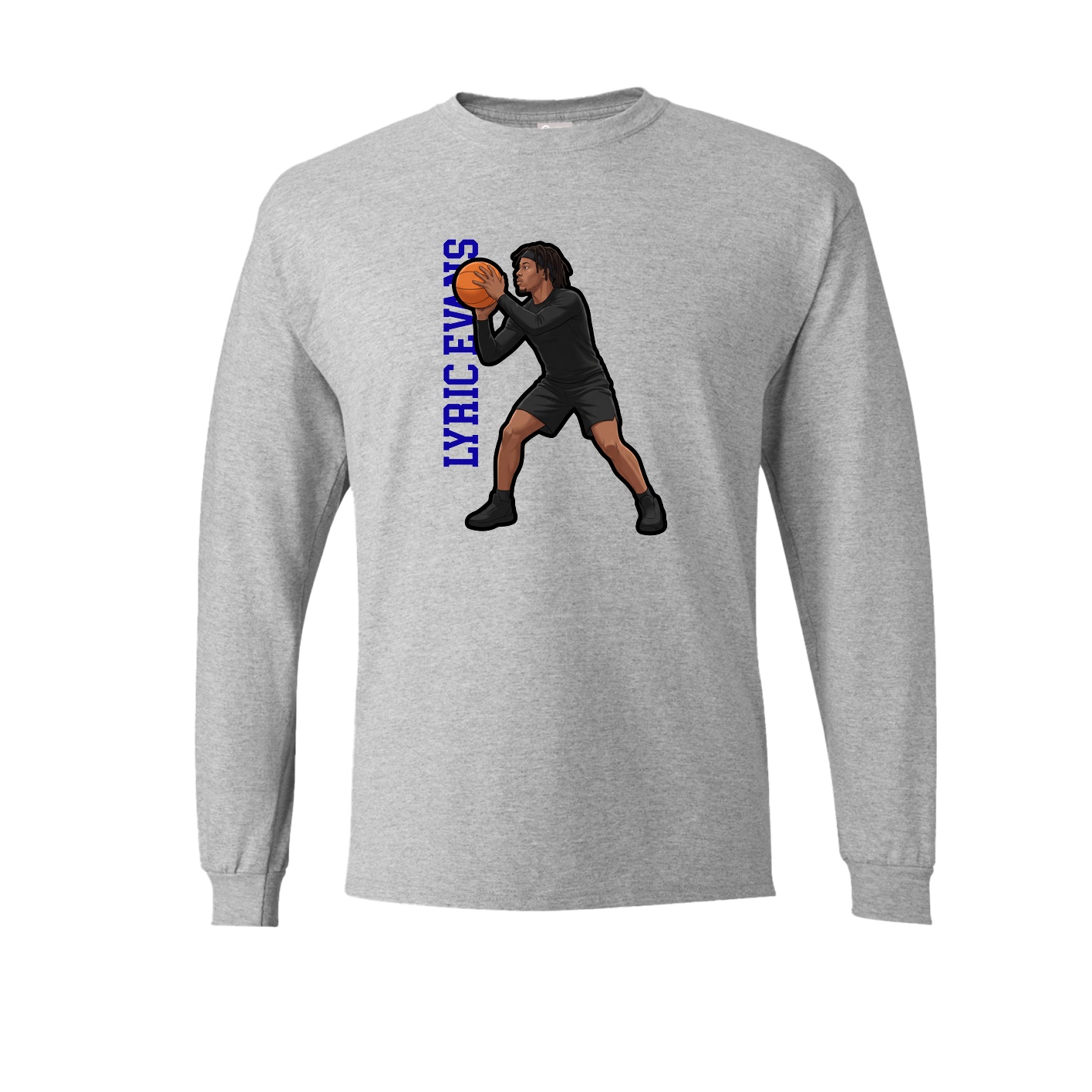 Long Sleeve Tee — Name Vertical in Grey