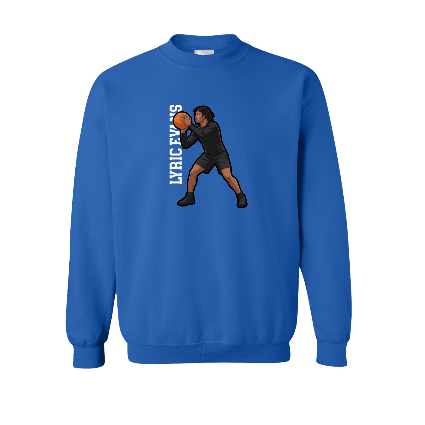 Fleece Crew — Name Vertical in Royal