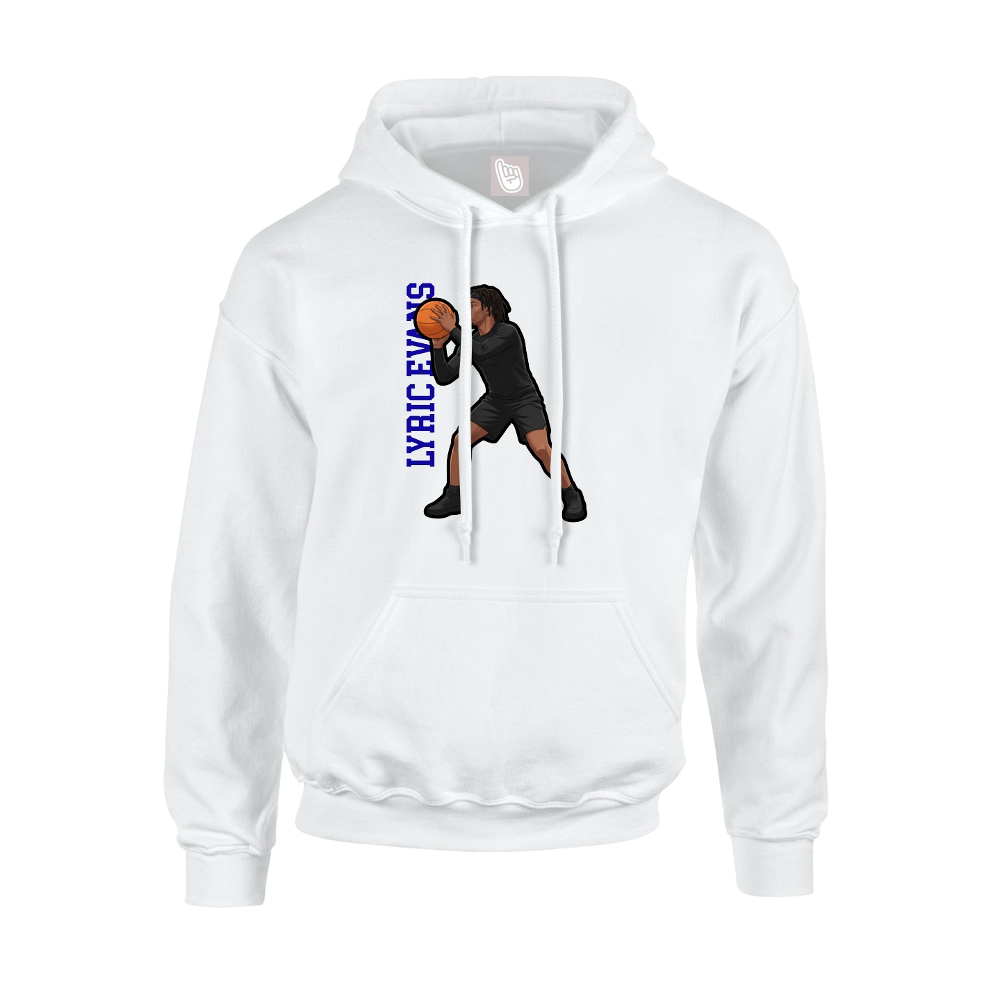 Youth Hoodie — Name Vertical in White
