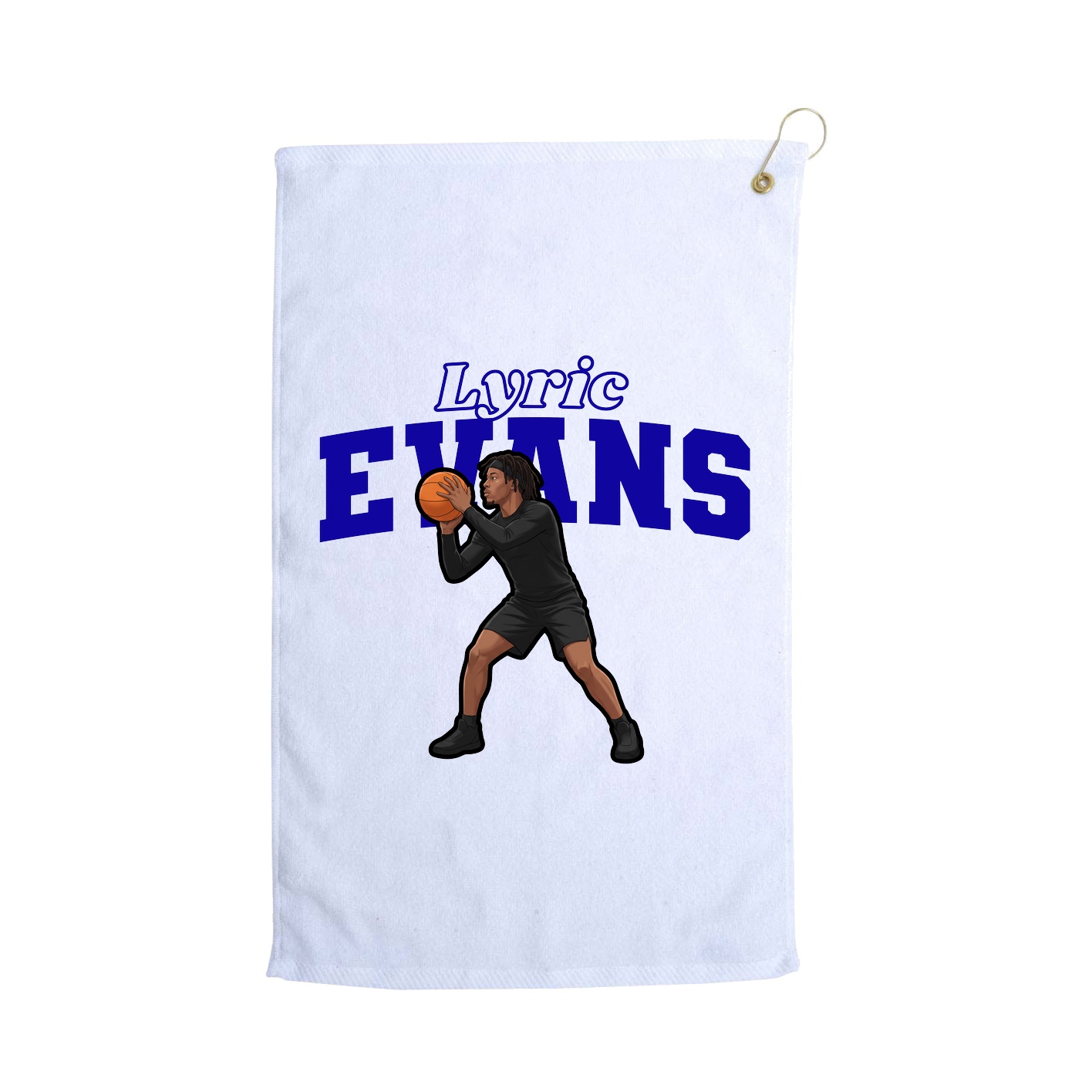 Golf Towel — Name Arch in White