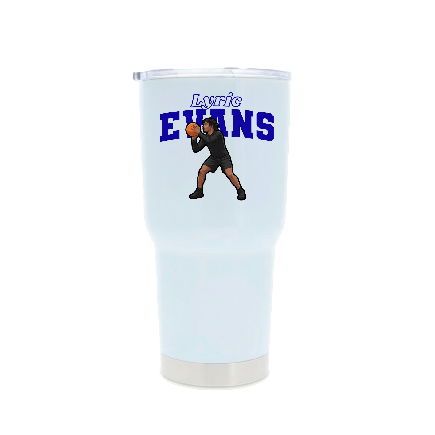 30oz Stainless Steel Tumbler — Name Arch in White