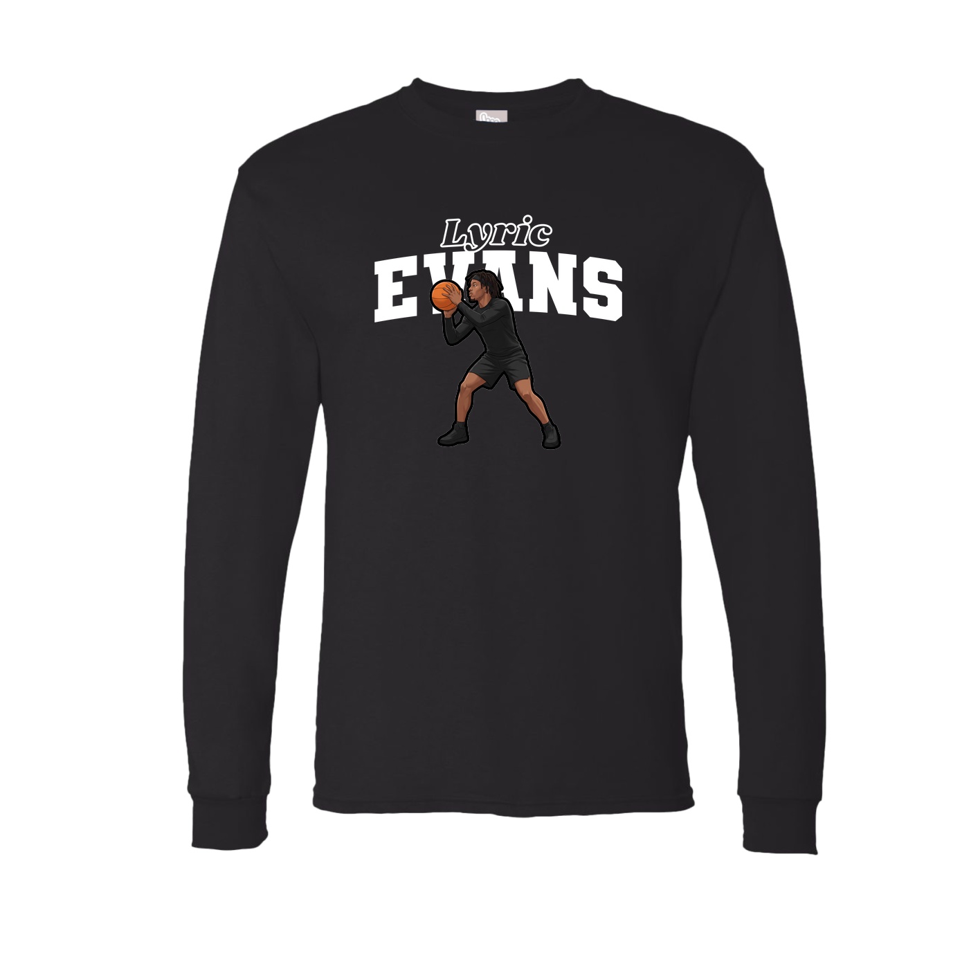 Long Sleeve Tee — Name Arch in Black