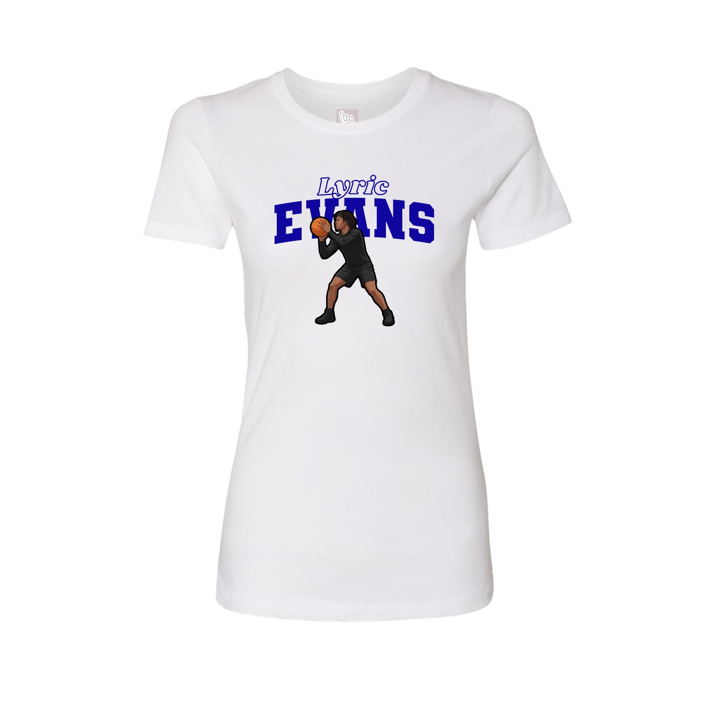 Fitted Women's Tee — Name Arch in White