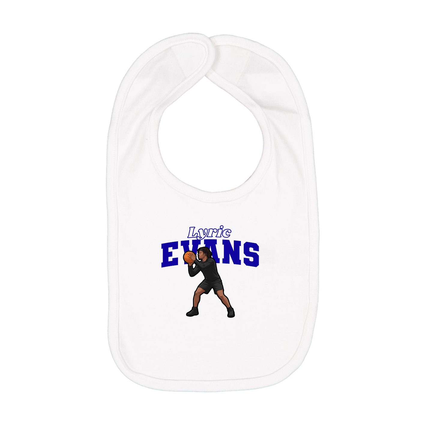 Infant Bib — Name Arch in White