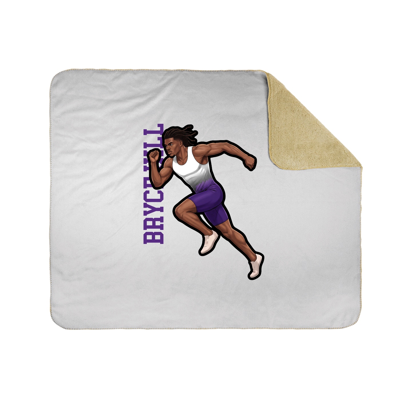 Throw Blanket — Name Vertical in White