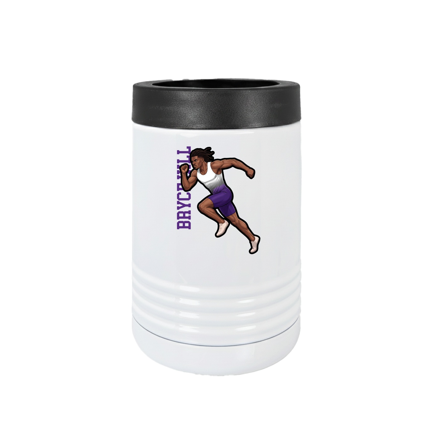 Beverage Holder — Name Vertical in White
