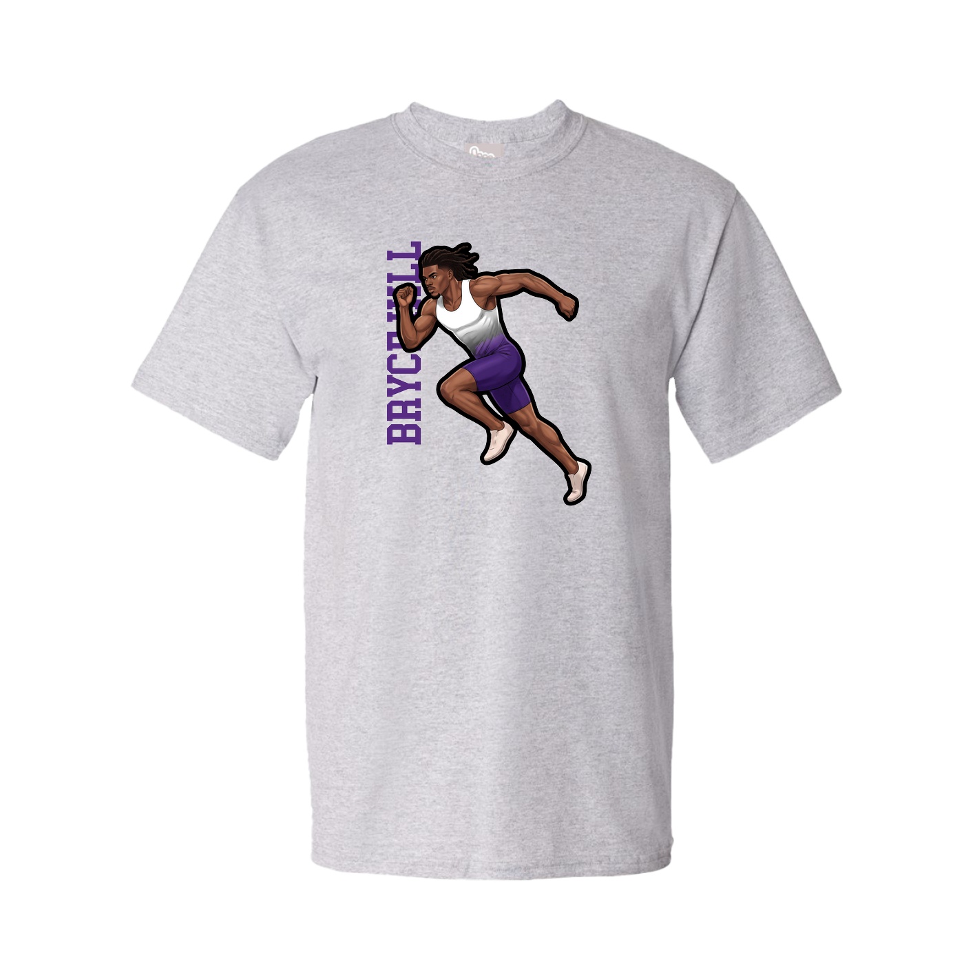 Tee — Name Vertical in Grey