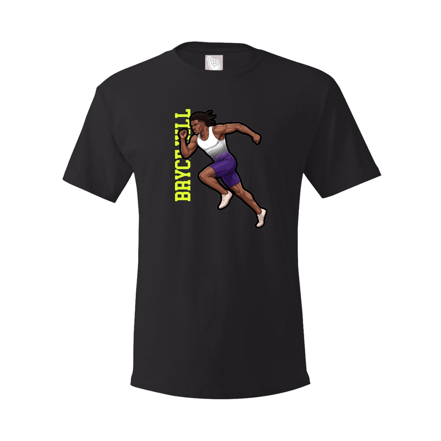 Youth Tee — Name Vertical in Black