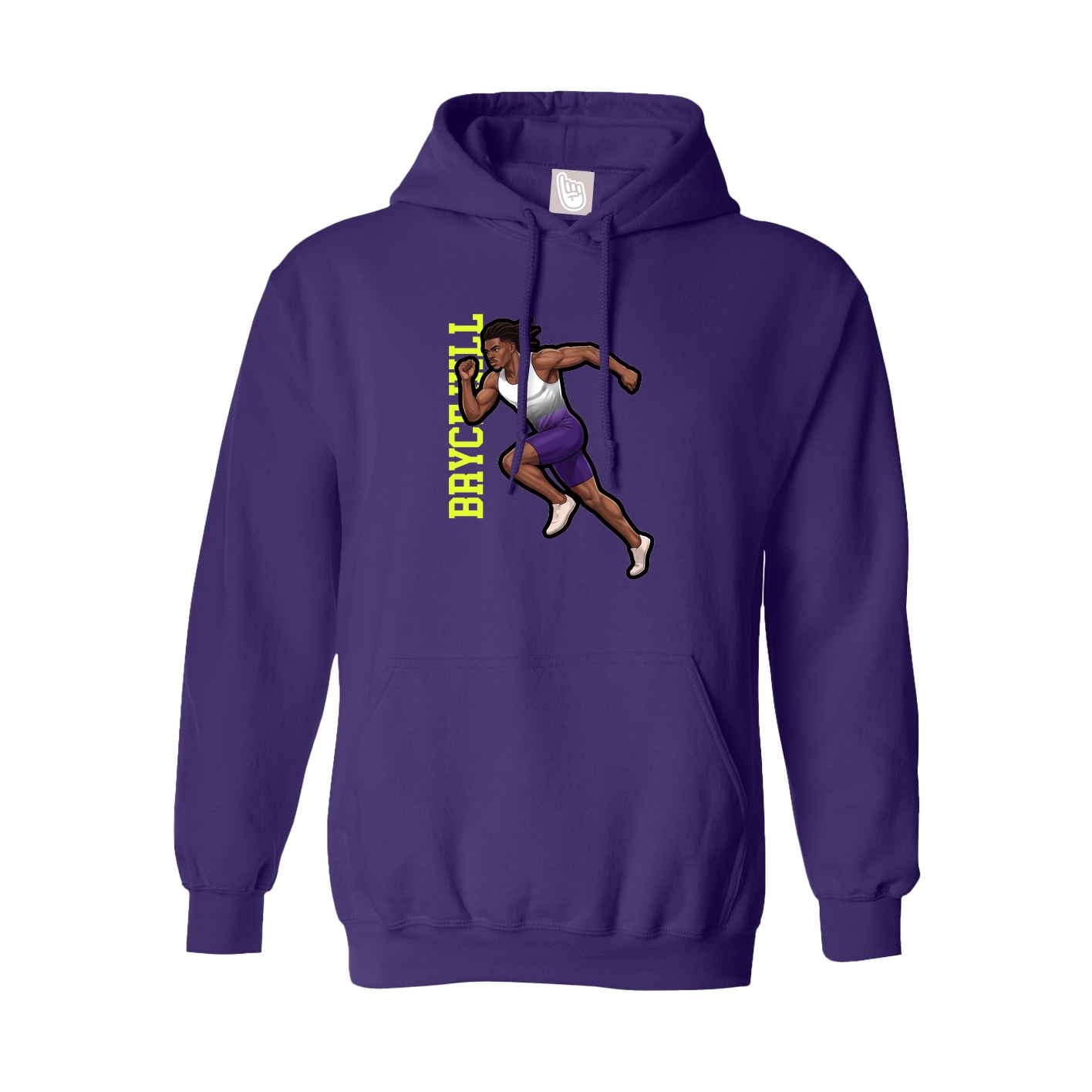 Hoodie — Name Vertical in Purple