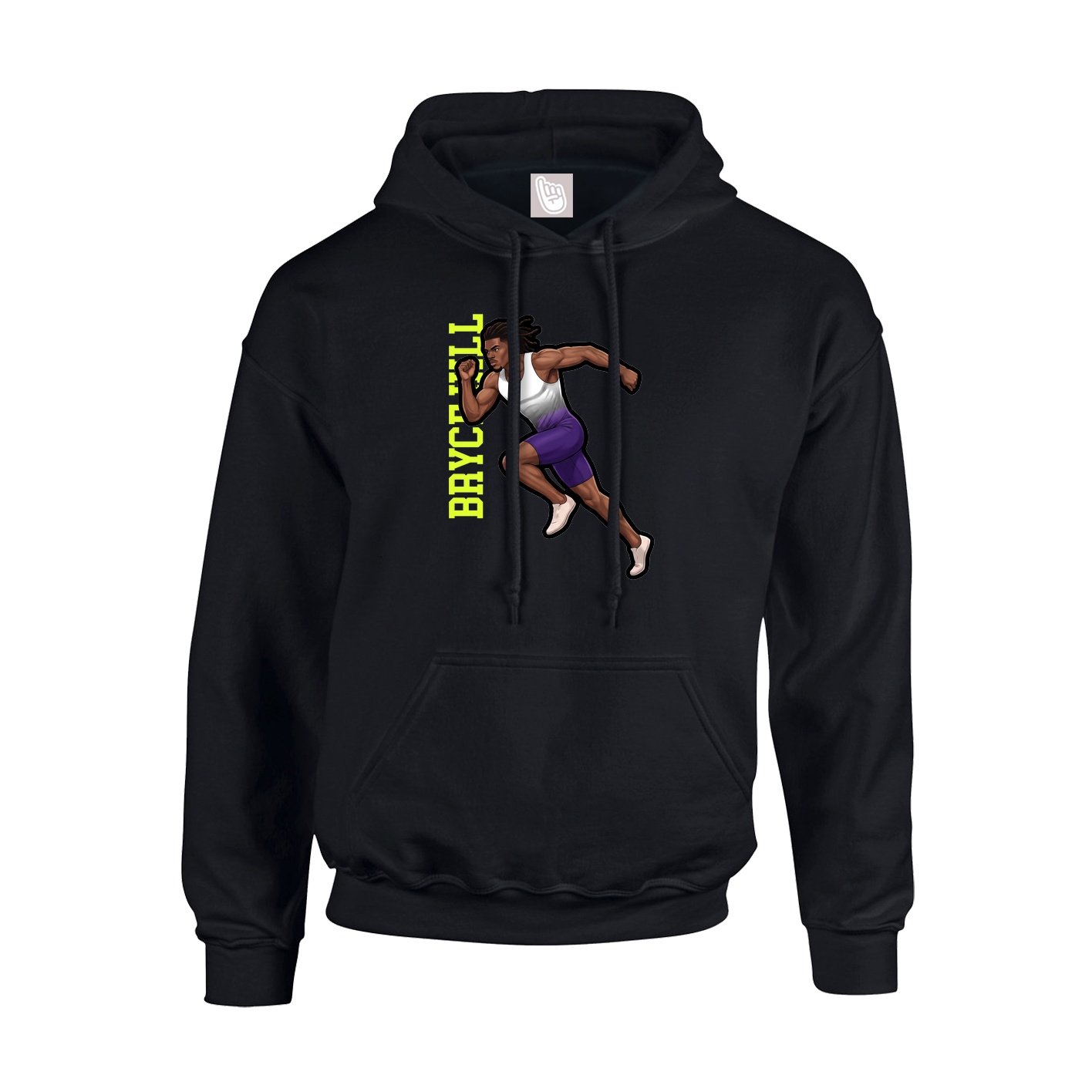 Youth Hoodie — Name Vertical in Black