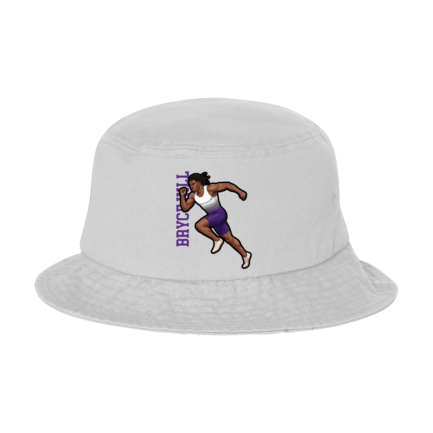 Bucket Cap — Name Vertical in White