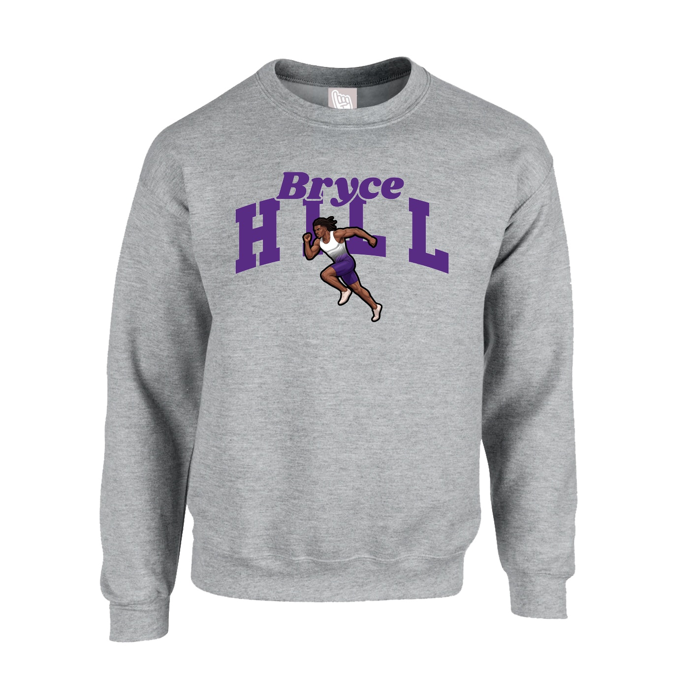 Fleece Crew — Signature Arch in Grey