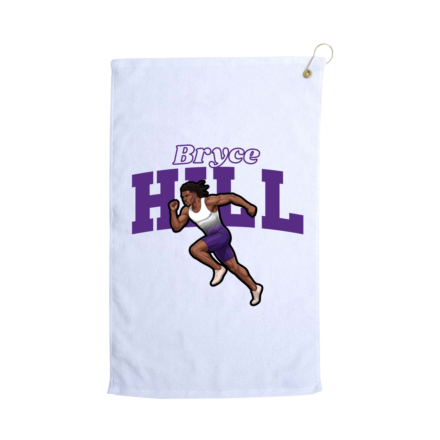 Golf Towel — Name Arch in White