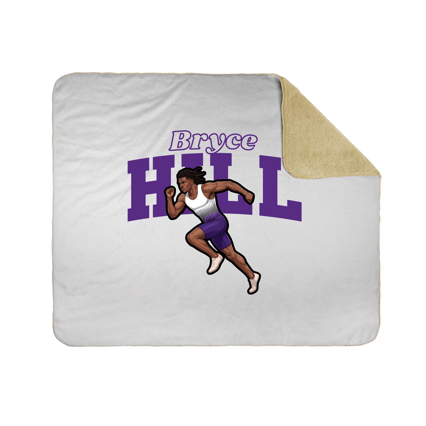 Throw Blanket — Name Arch in White