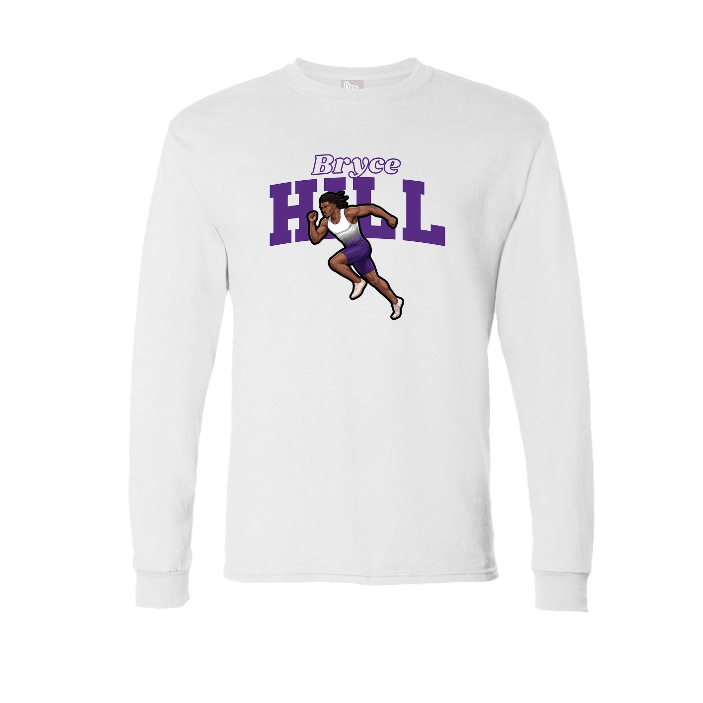 Long Sleeve Tee — Name Arch in White