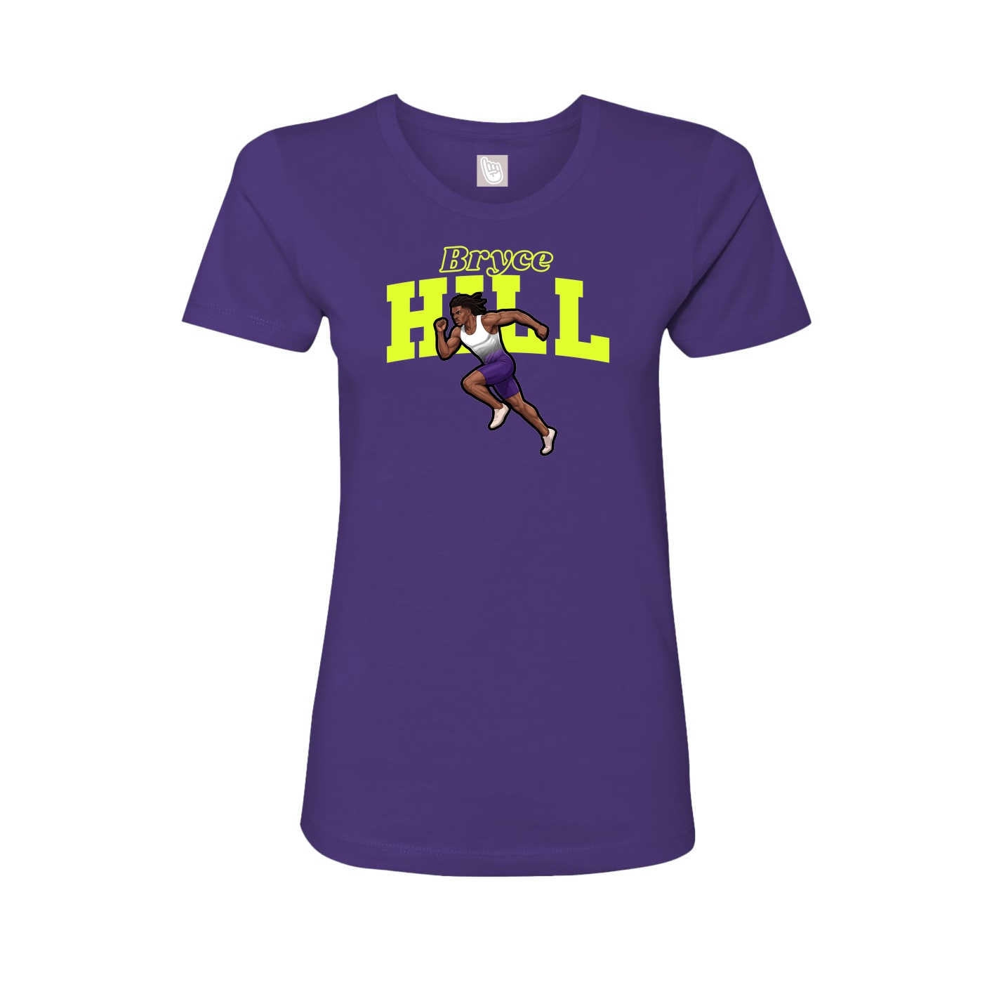 Fitted Women's Tee — Name Arch in Purple