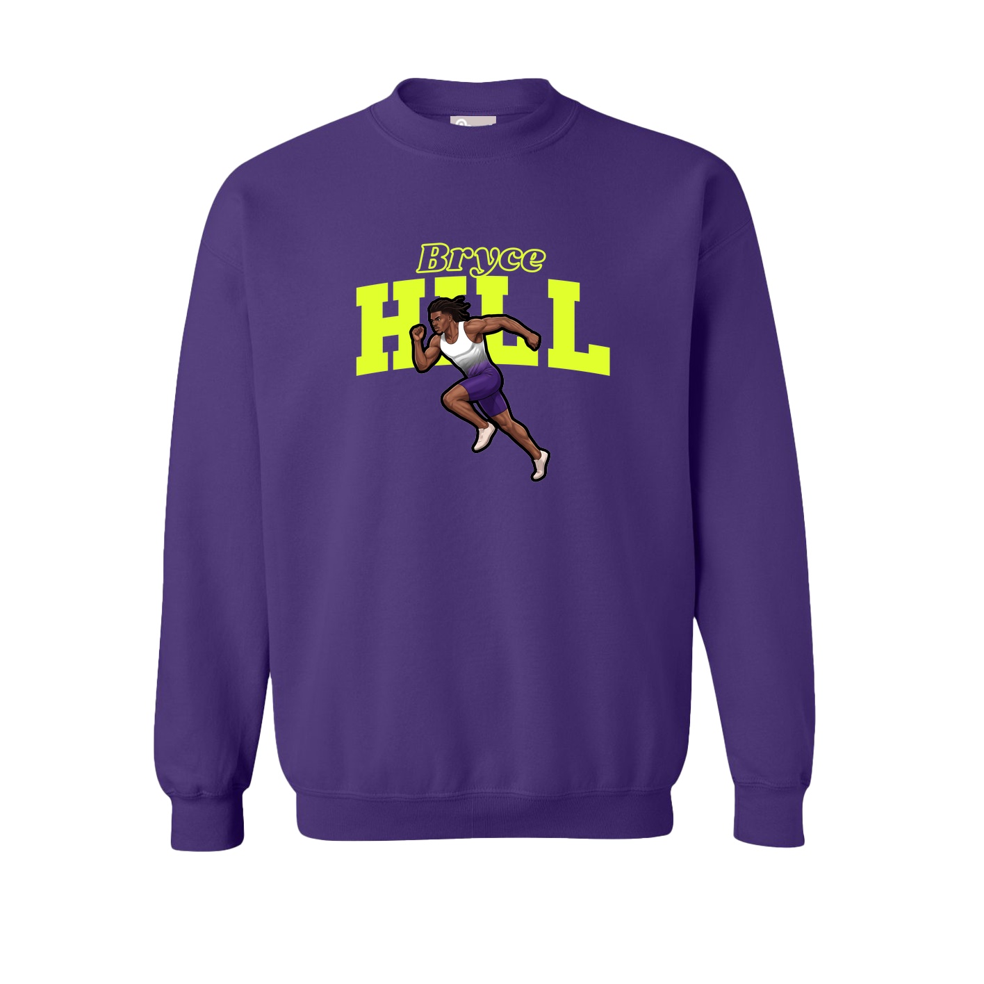 Fleece Crew — Name Arch in Purple