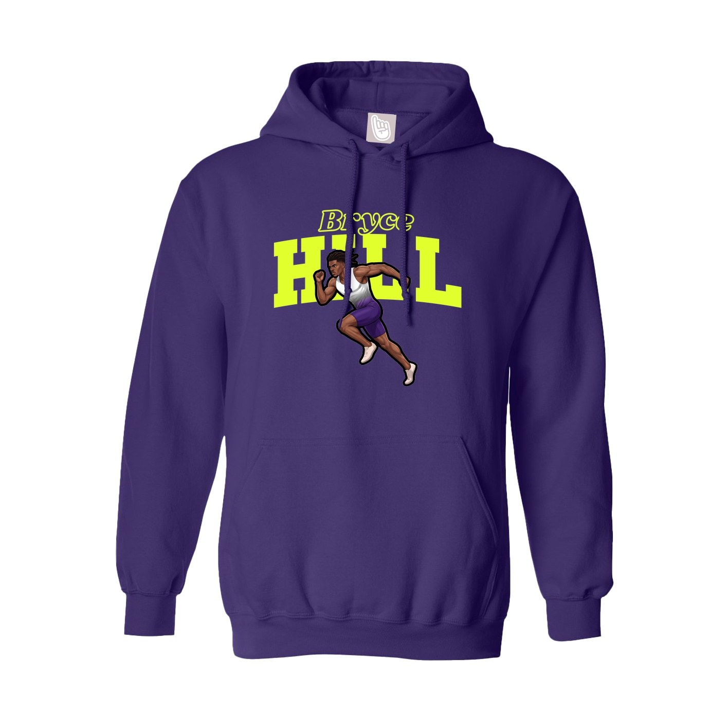 Youth Hoodie — Name Arch in Purple