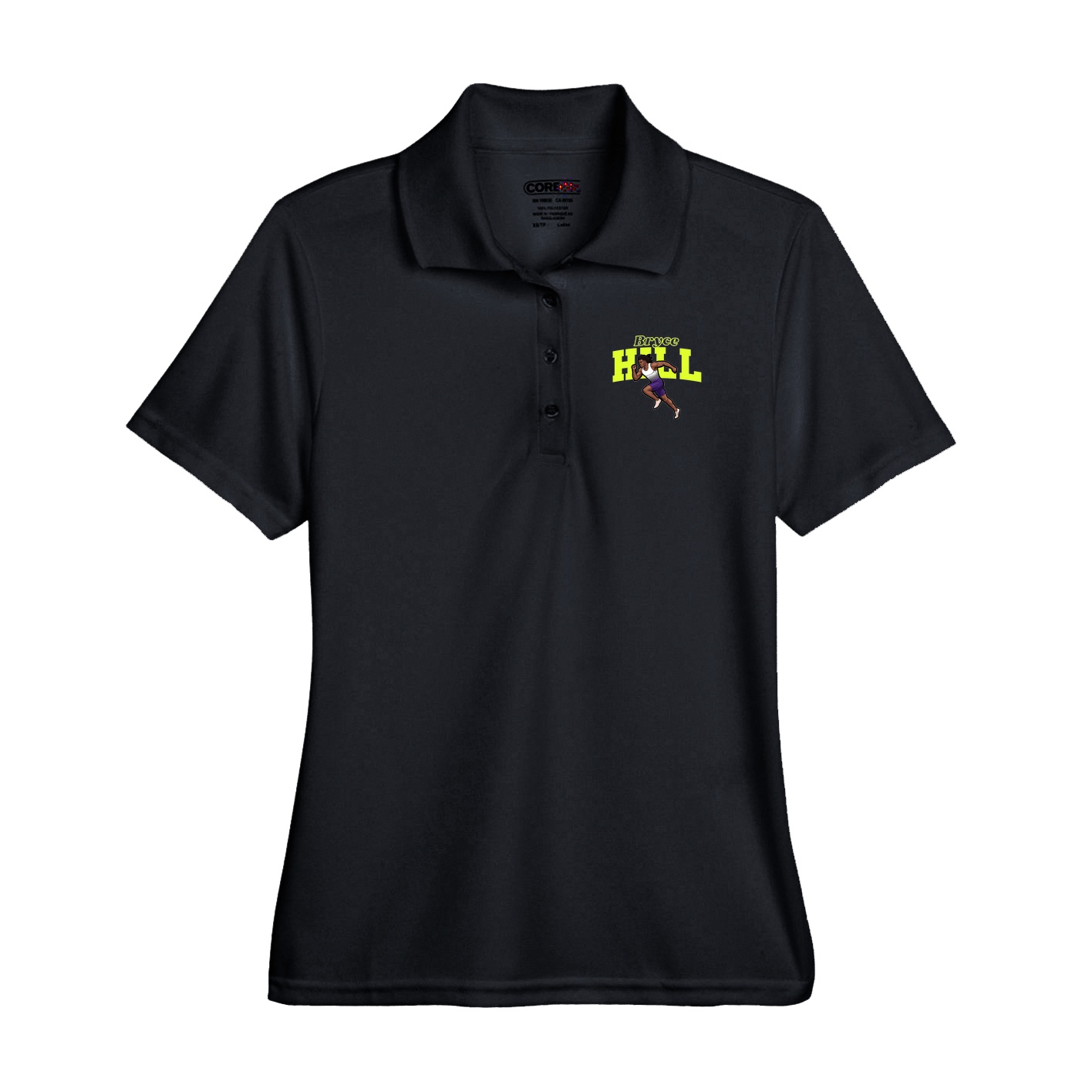 Performance Polo — Name Arch in Black
