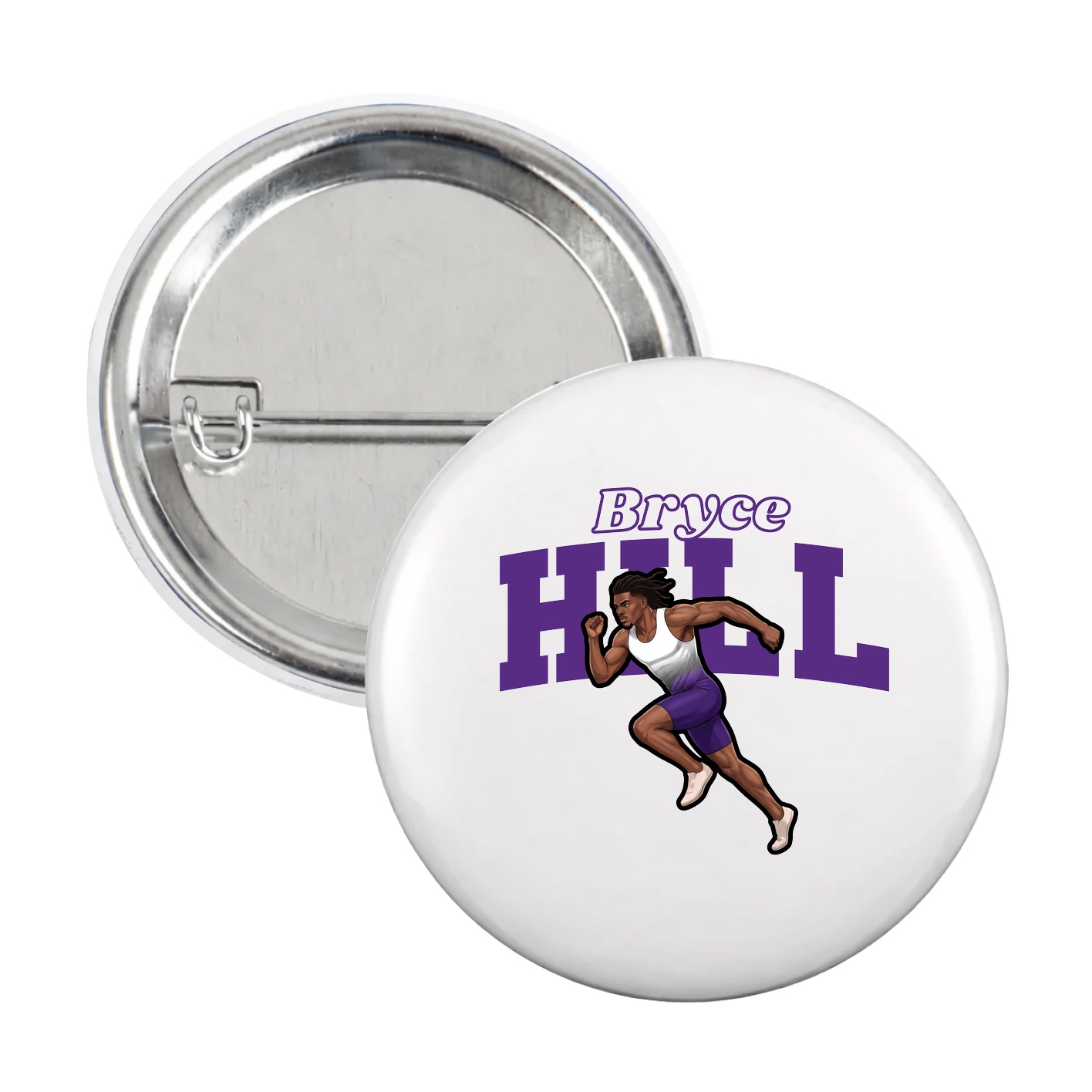 Game Day Button — Name Arch in White