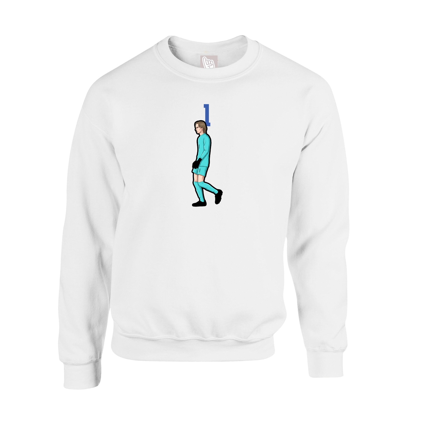 Fleece Crew — Number Top in White