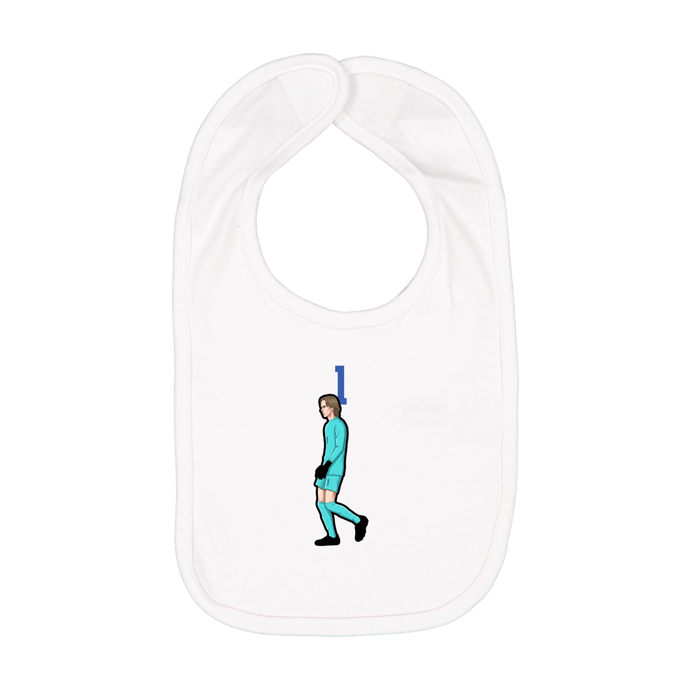 Infant Bib — Number Top in White